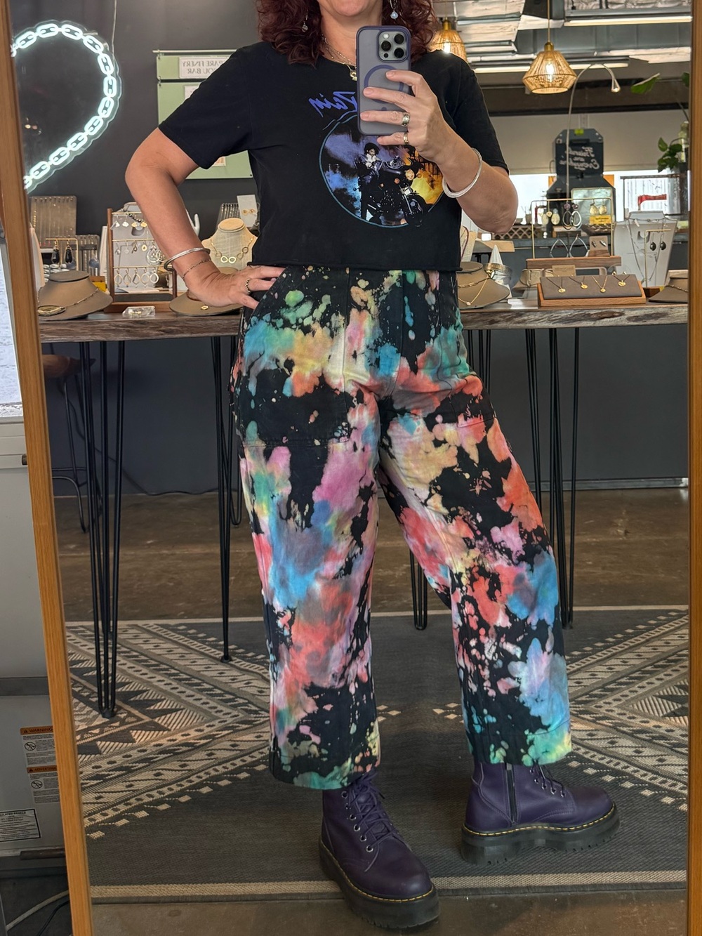 Big Bud Press Black Multicolor Tie-Dye Straight Leg Pants